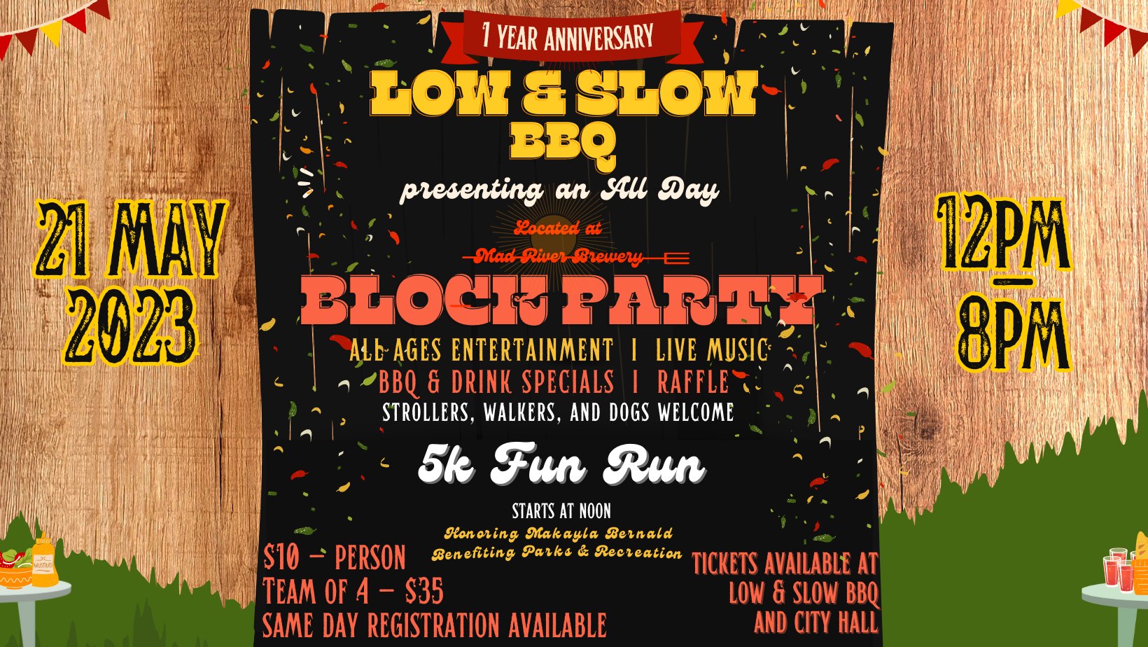 Low & Slow BBQ Block Party Poster 2023